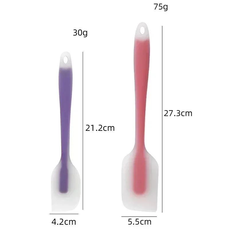 Spatule en silicone pour pâtisserie, résistante à la chaleur, grattoir à crème et beurre translucide pour la décoration de gâteaux 6