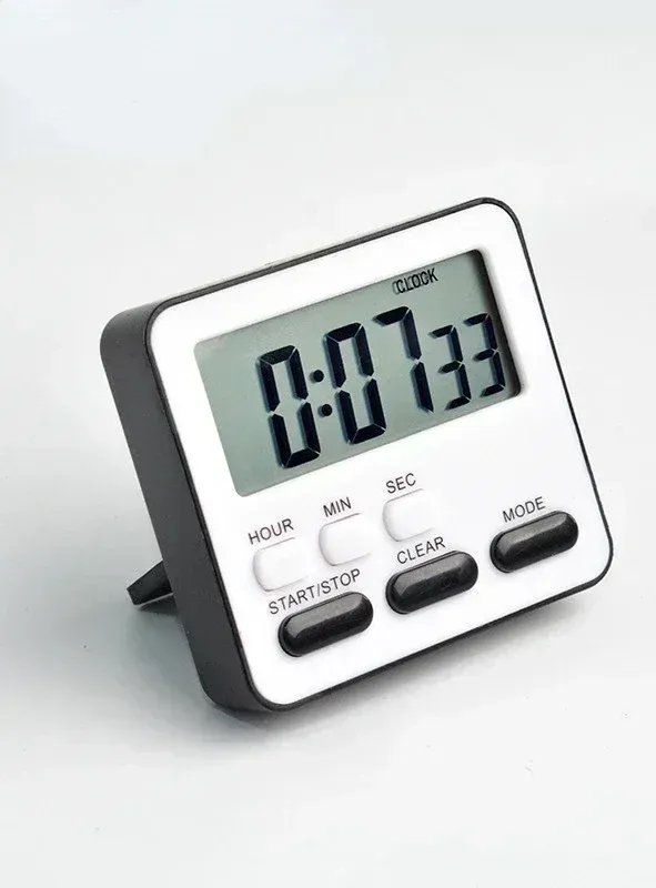 Réveil numérique de cuisine avec minuterie, chronomètre de sommeil et compte à rebours pour enfants et étudiants 12