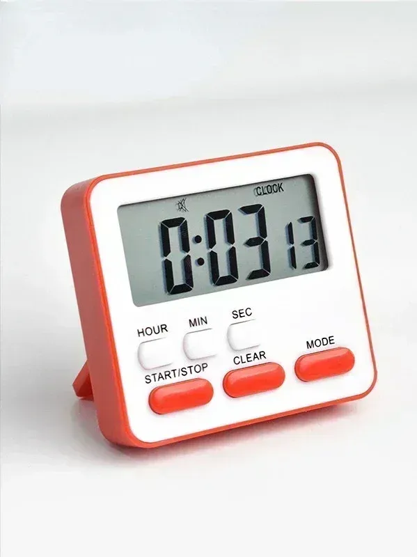 Réveil numérique de cuisine avec minuterie, chronomètre de sommeil et compte à rebours pour enfants et étudiants 10
