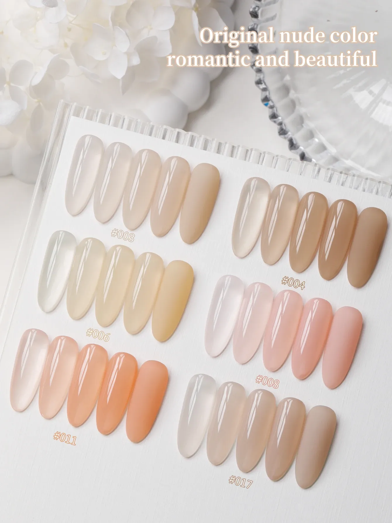 Gel à Ongles Translucide Brillant Nude Thé au Lait, Lot de 6, Nouvelle Série 2025 3