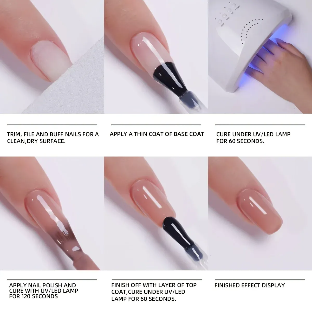 Gel à Ongles Translucide Brillant Nude Thé au Lait, Lot de 6, Nouvelle Série 2025 6