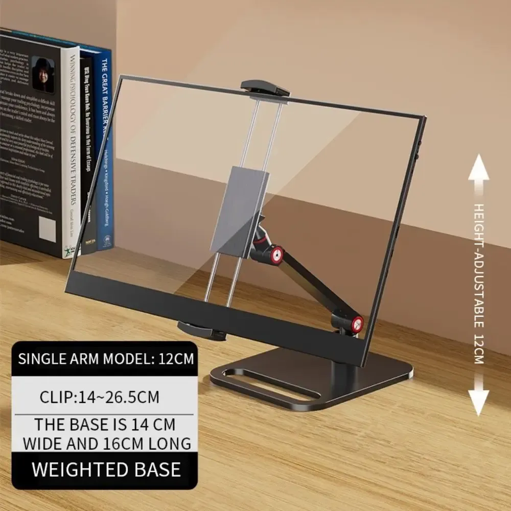 Support de bureau universel pour moniteur et tablette, réglable à 360°, pivotant et pliable, pour écrans de 12 à 17 pouces 2