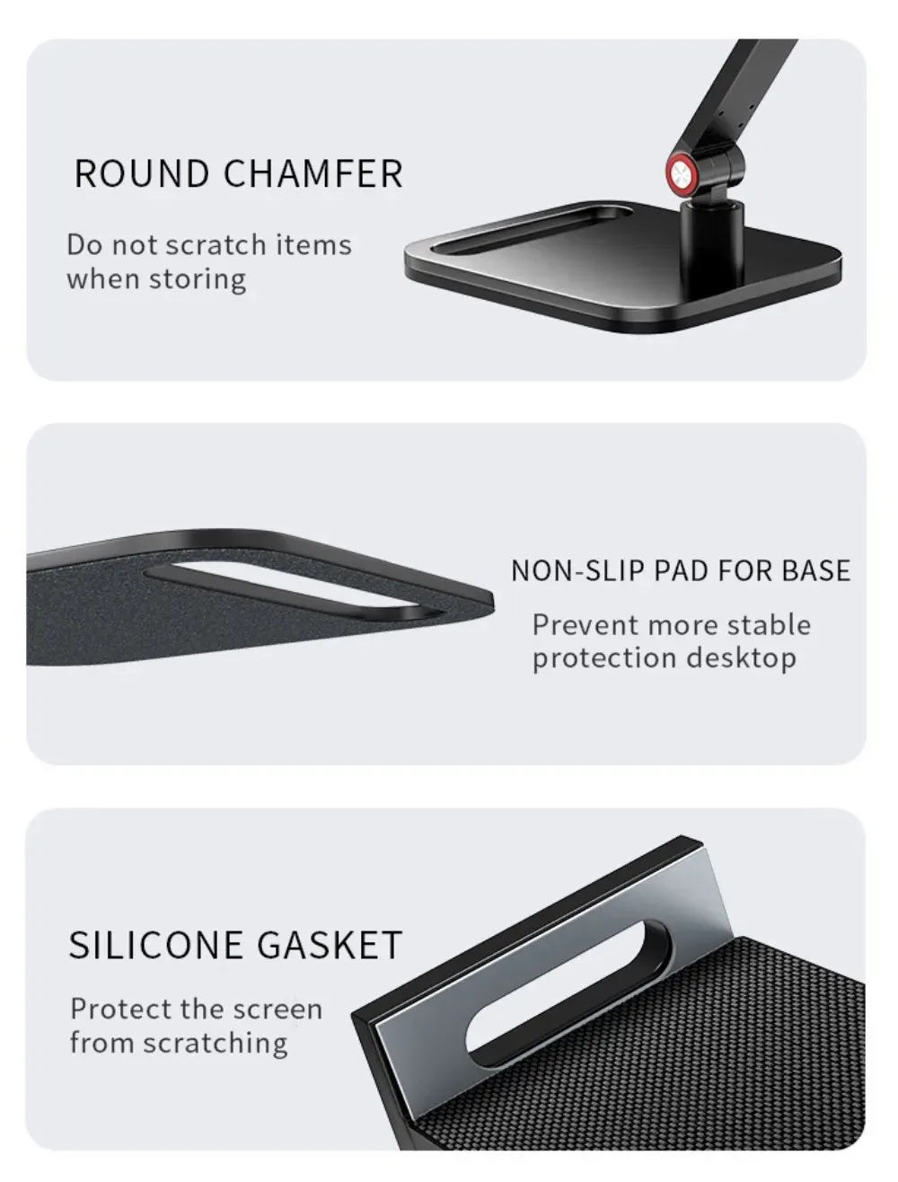 Support de bureau pour moniteur, pivotement