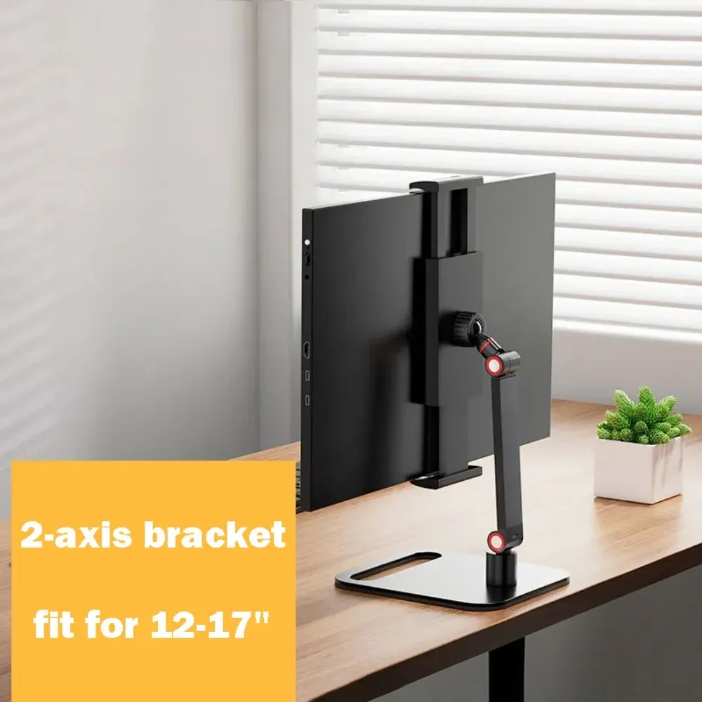 Support de bureau universel pour moniteur et tablette, réglable à 360°, pivotant et pliable, pour écrans de 12 à 17 pouces 7