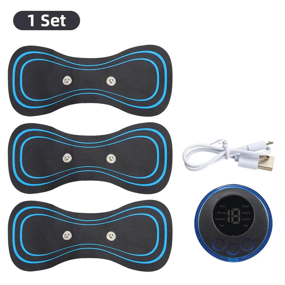 Masseur électrique pour le cou, stimulateur musculaire EMS, appareil basse fréquence pour soulager les douleurs au dos et aux mollets, mini patchs portables 9