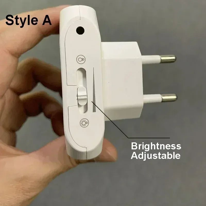 Veilleuse LED avec détecteur de mouvement, prise UE/US/AU/UK, éclairage d'armoire à intensité variable pour chambre de bébé, chevet, couloir 4