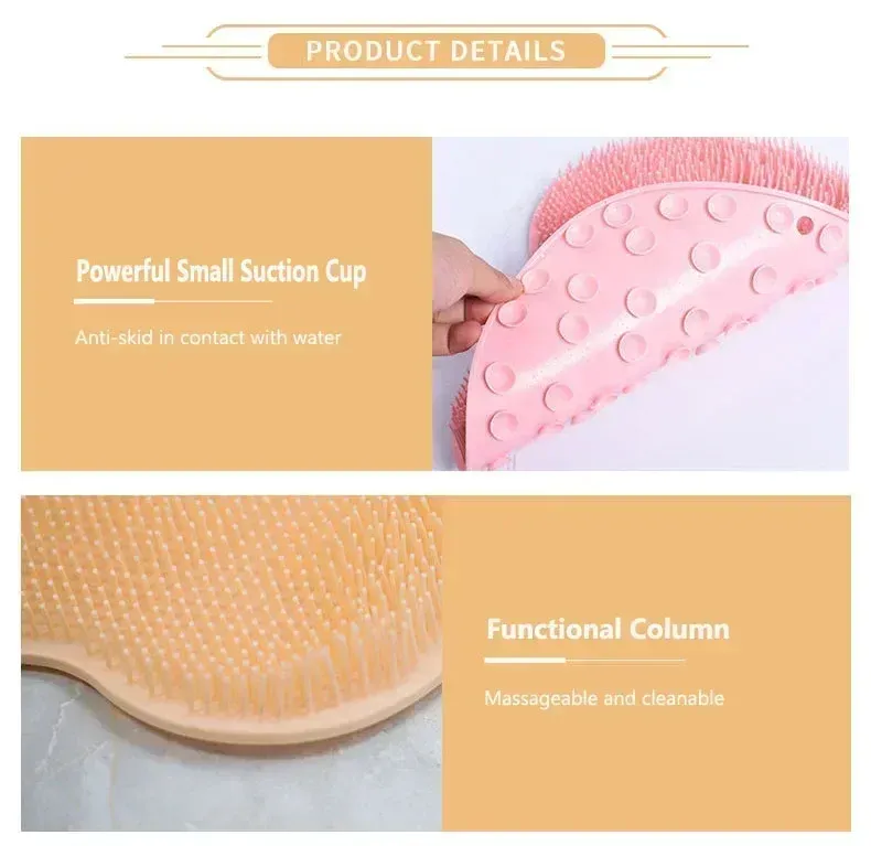 Brosse de bain en silicone en situation d'utilisation