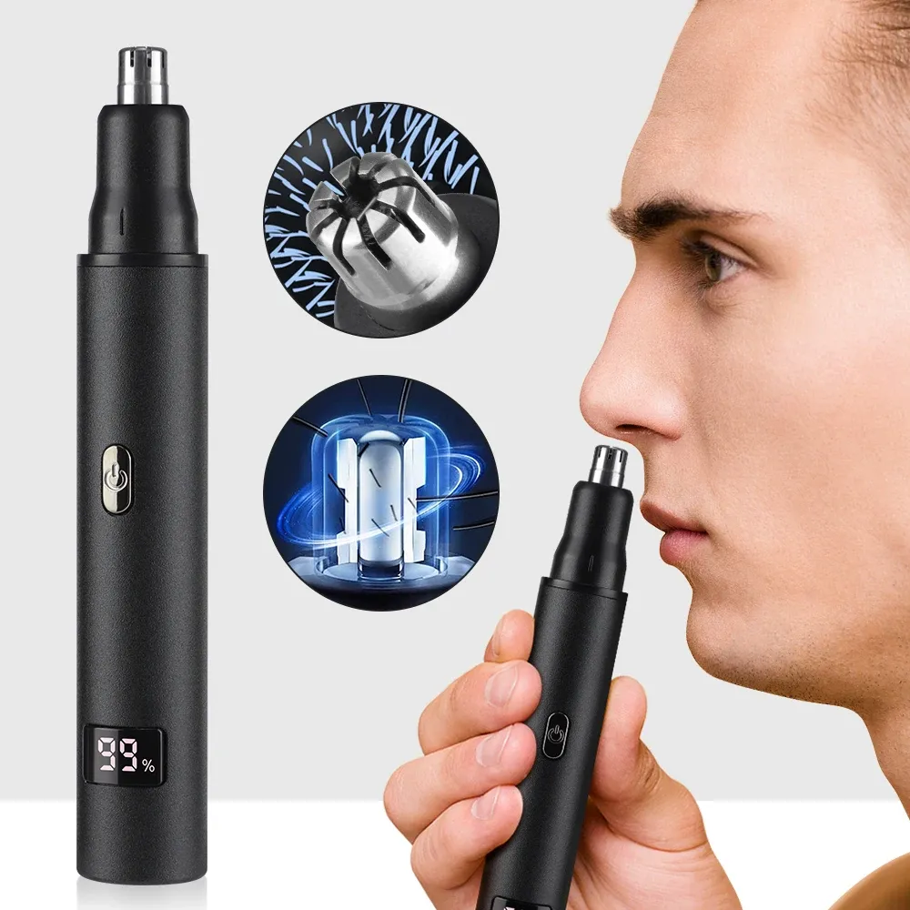 Tondeuse électrique pour le nez à moteur haute vitesse, pour hommes et femmes, avec tête de coupe et épilateur pour lèvres et sourcils, rasoir de type R 3