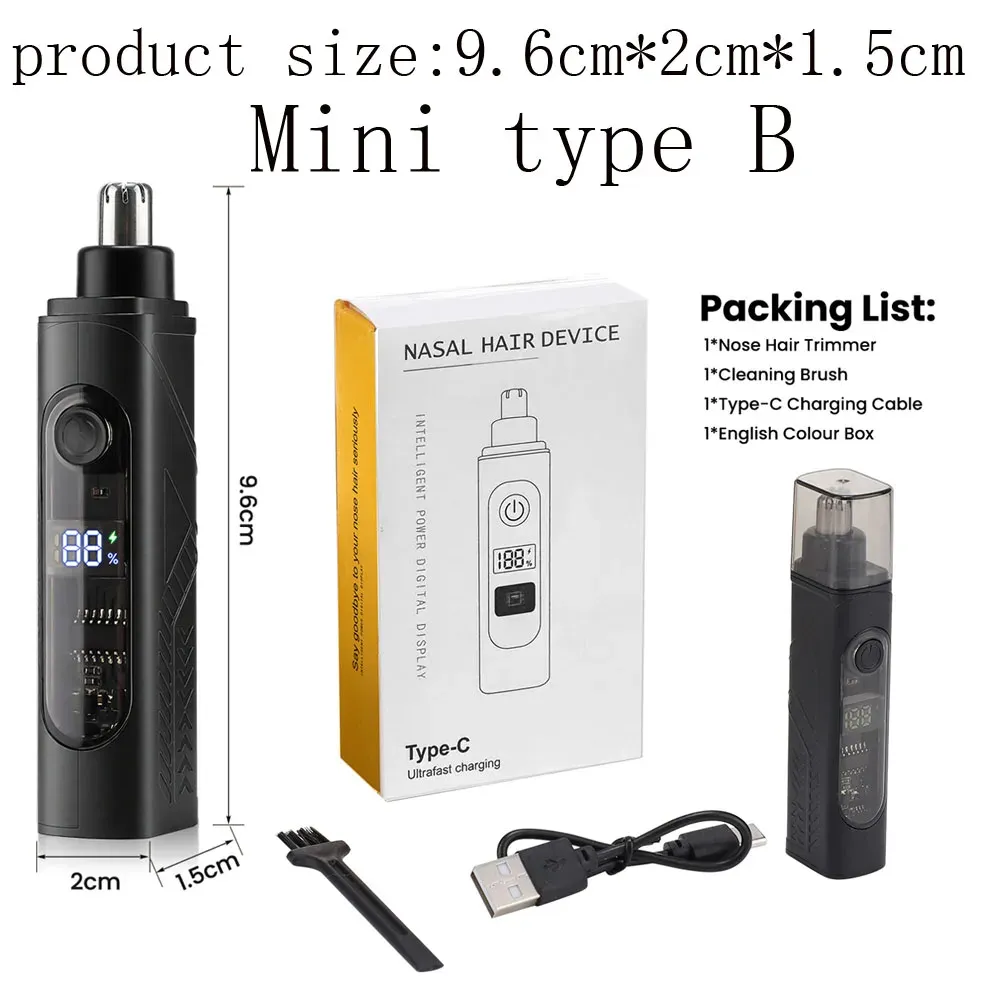 Tondeuse électrique pour le nez à moteur haute vitesse, pour hommes et femmes, avec tête de coupe et épilateur pour lèvres et sourcils, rasoir de type R 8