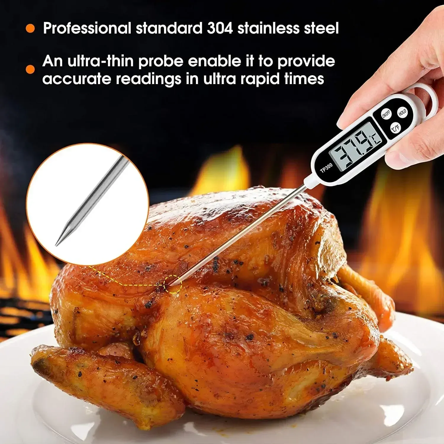 Thermomètre de cuisine numérique TP300 à écran LCD 2