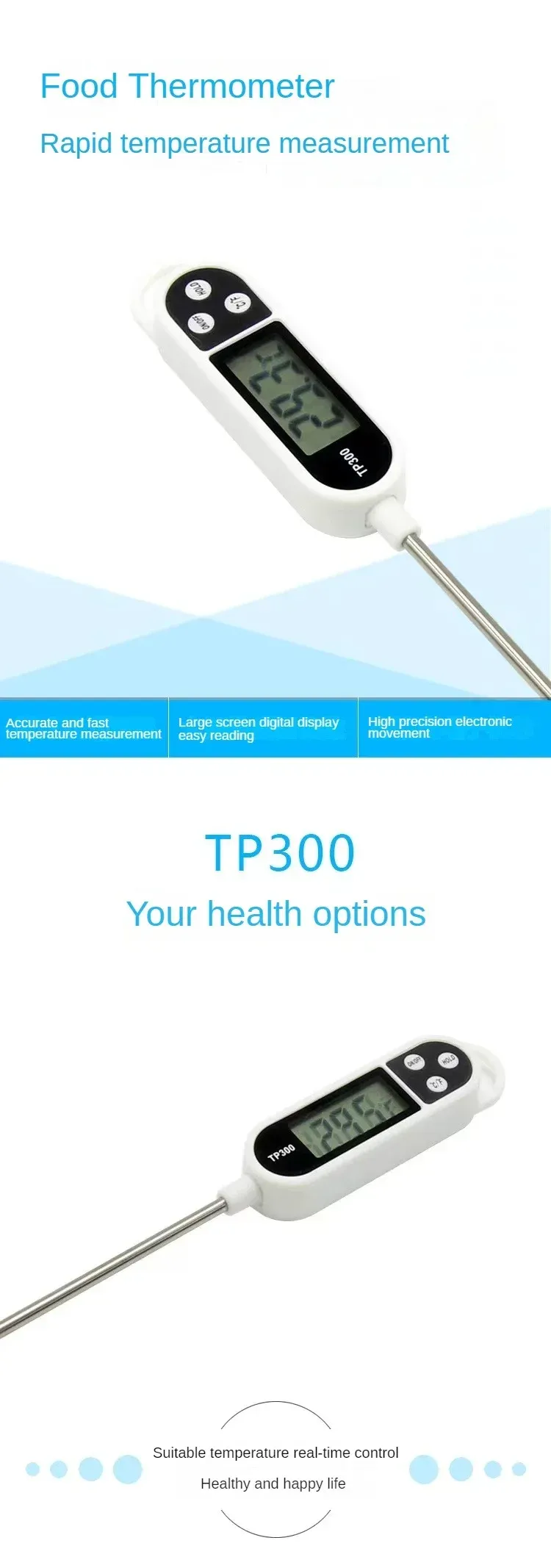 Thermomètre de cuisine numérique TP300 en situation