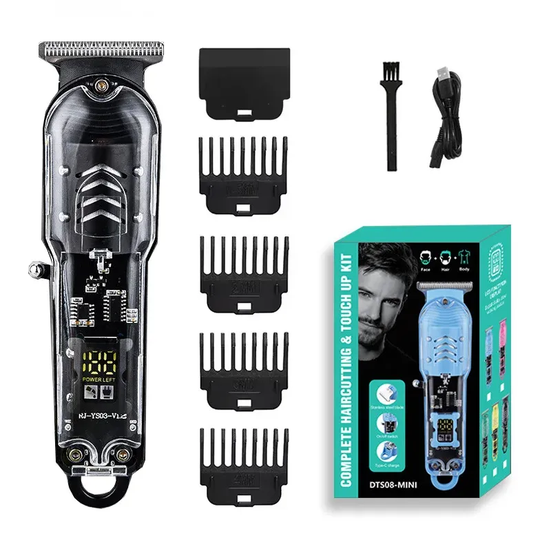 Tondeuse à cheveux professionnelle transparente pour homme