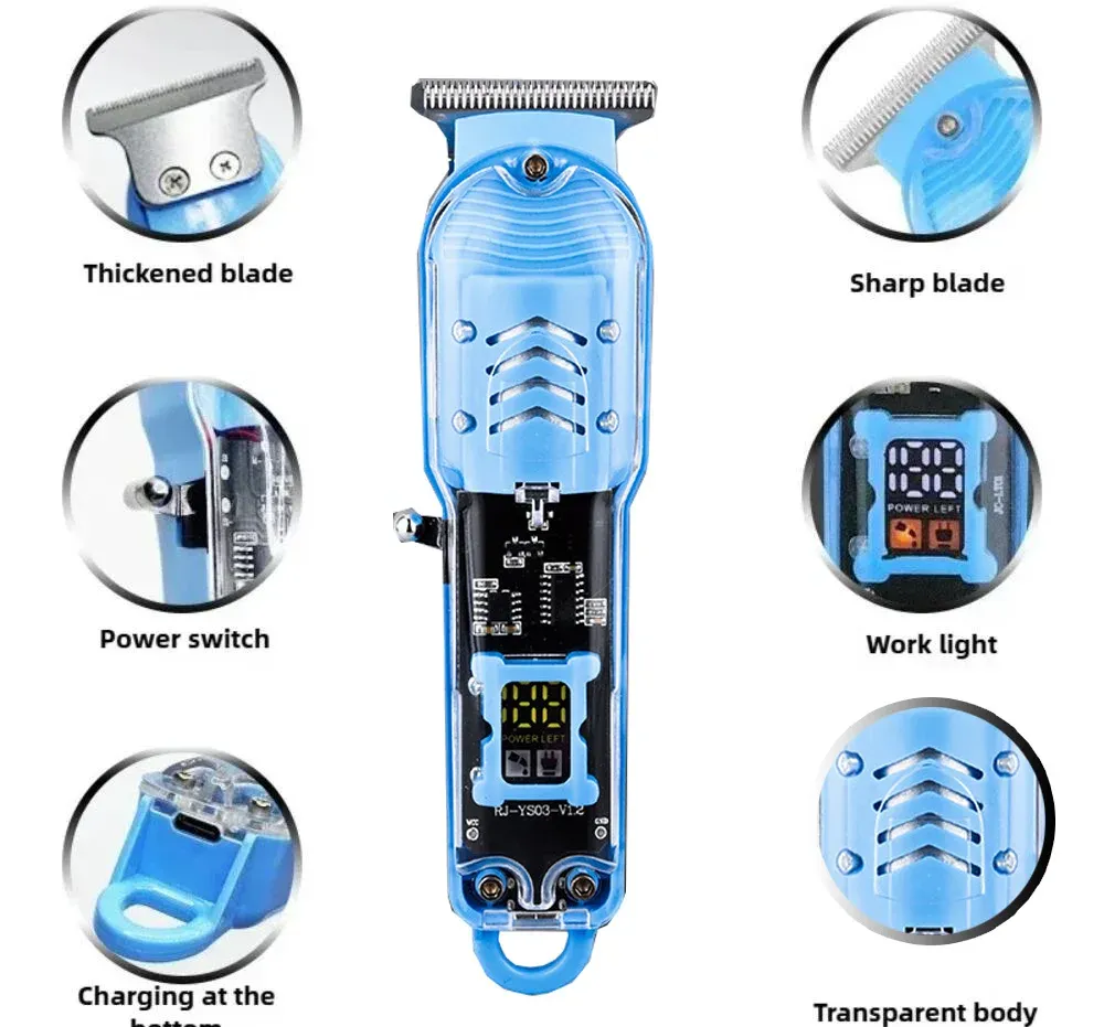Tondeuse à cheveux professionnelle transparente pour homme 5