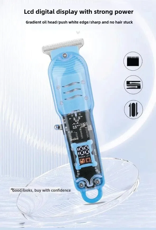 Tondeuse professionnelle transparente pour hommes