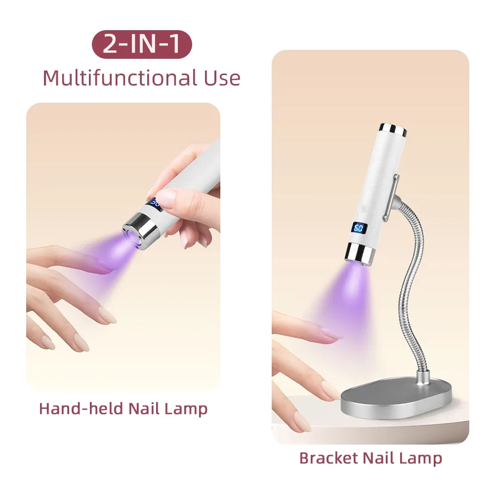 Mini sèche-ongles UV LED portatif, capteur intelligent, rechargeable et sans fil, pour bureau et usage nomade, outil de salon de manucure 3