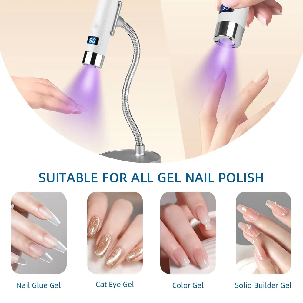 Mini sèche-ongles UV LED portatif, capteur intelligent, rechargeable et sans fil, pour bureau et usage nomade, outil de salon de manucure 2