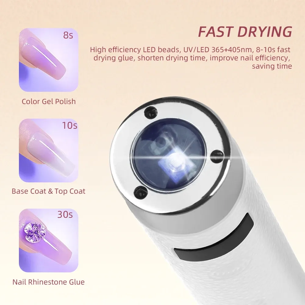 Mini sèche-ongles UV LED portatif, capteur intelligent, rechargeable et sans fil, pour bureau et usage nomade, outil de salon de manucure 4