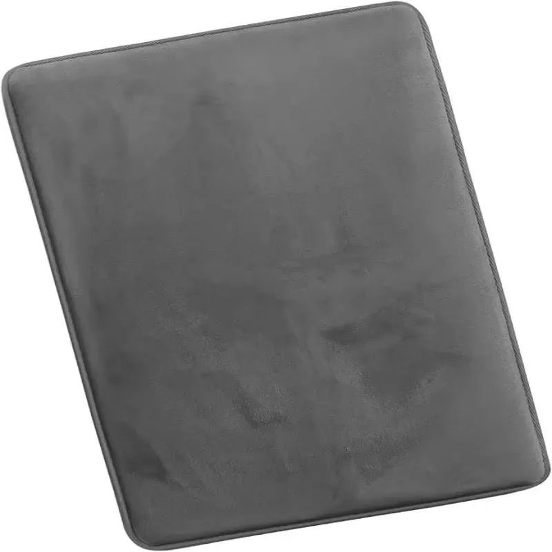 Tapis de bain antidérapant en velours corail très absorbant, gris 8