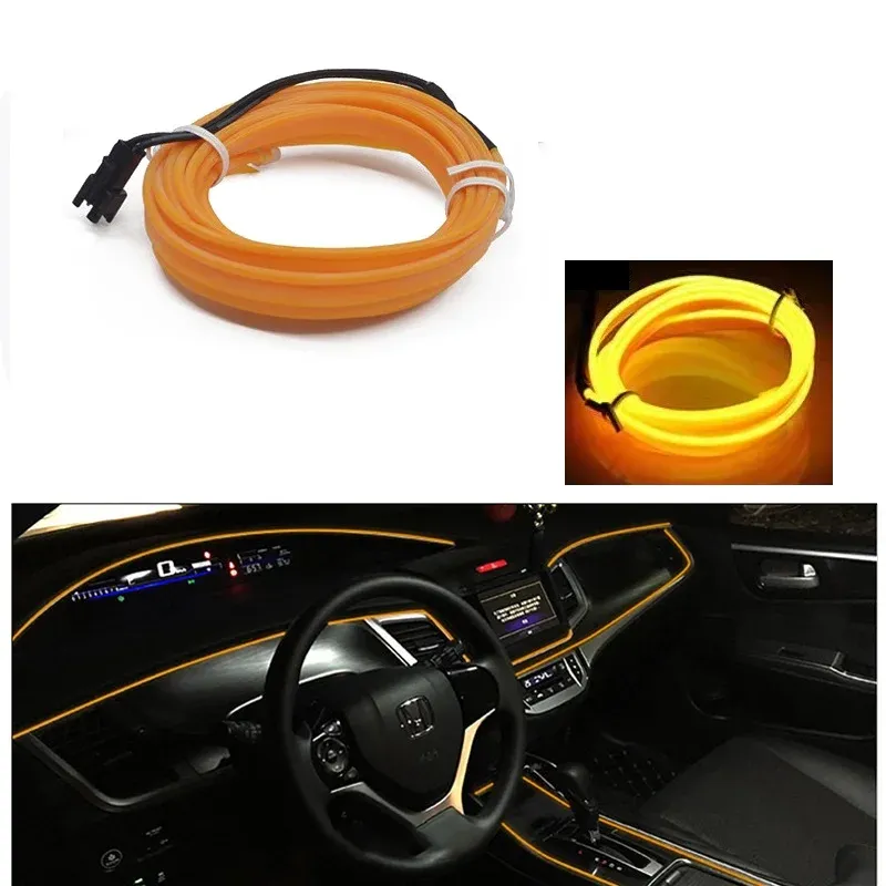 Bandes lumineuses LED décoratives pour habitacle de voiture, éclairage d'ambiance à lumière froide pour tableau de bord et console, 1/2/3/4/5 m 11