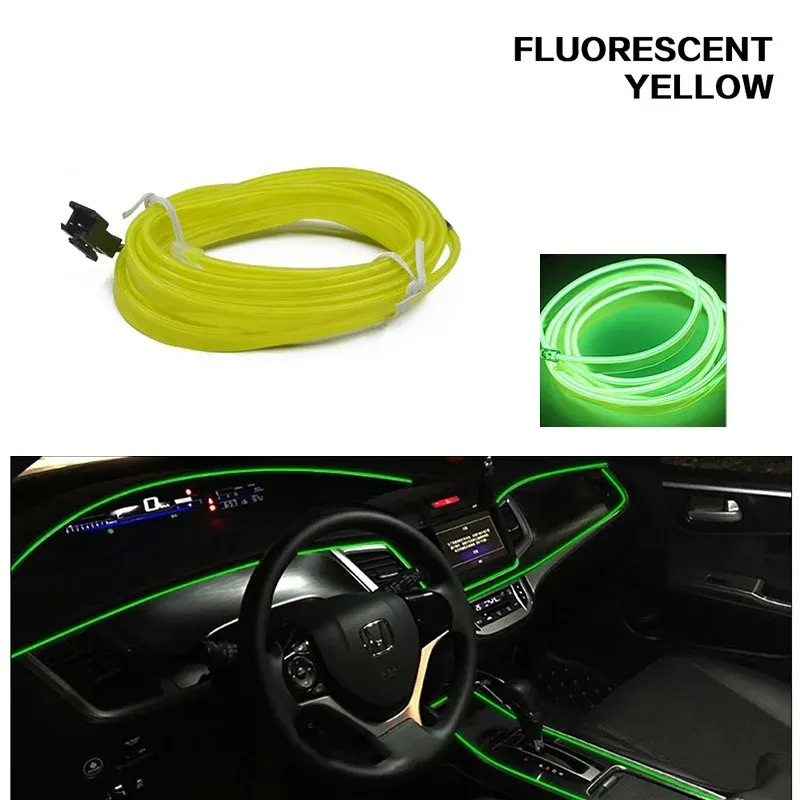 Bandes lumineuses LED décoratives pour habitacle de voiture, éclairage d'ambiance à lumière froide pour tableau de bord et console, 1/2/3/4/5 m 13