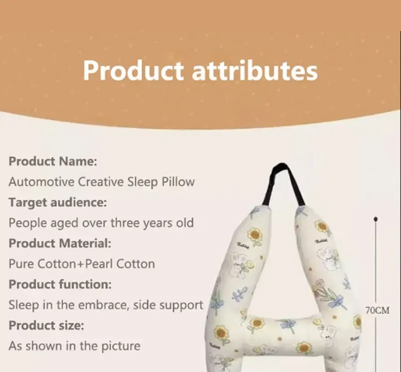 Coussin de voyage utilisé par un enfant en voiture