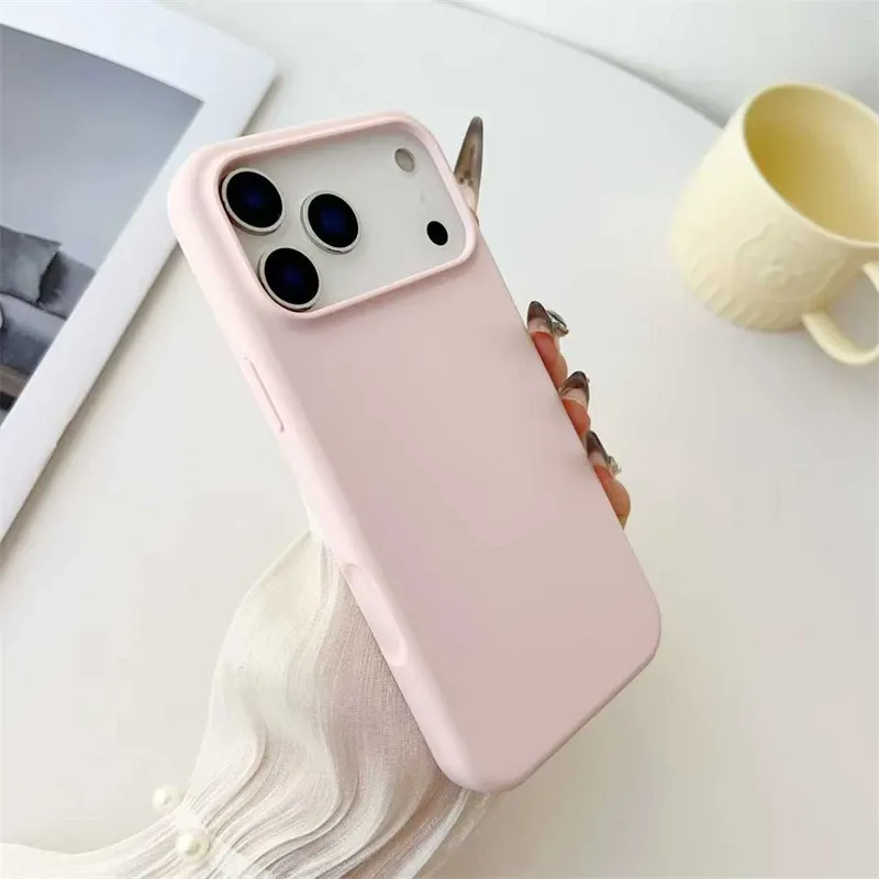 Étui magnétique fin en silicone liquide pour iPhone 17 Air, 16, 15, 14, 13, 12 Pro Max Plus, compatible MagSafe, housse de protection sécurisée 11