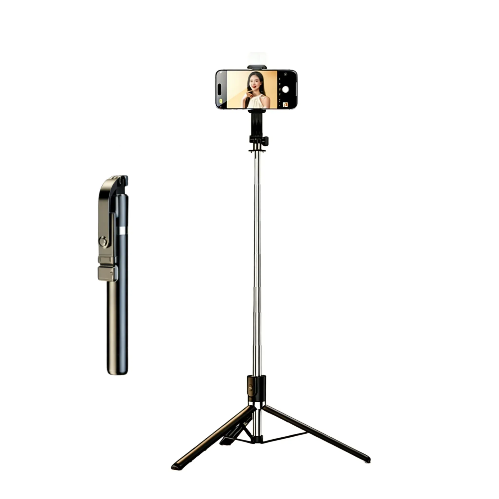 Trépied léger en alliage d'aluminium pour téléphone portable avec pieds flexibles, tête rotative 360° et bâton à selfie, pour la photo et la vidéo 5