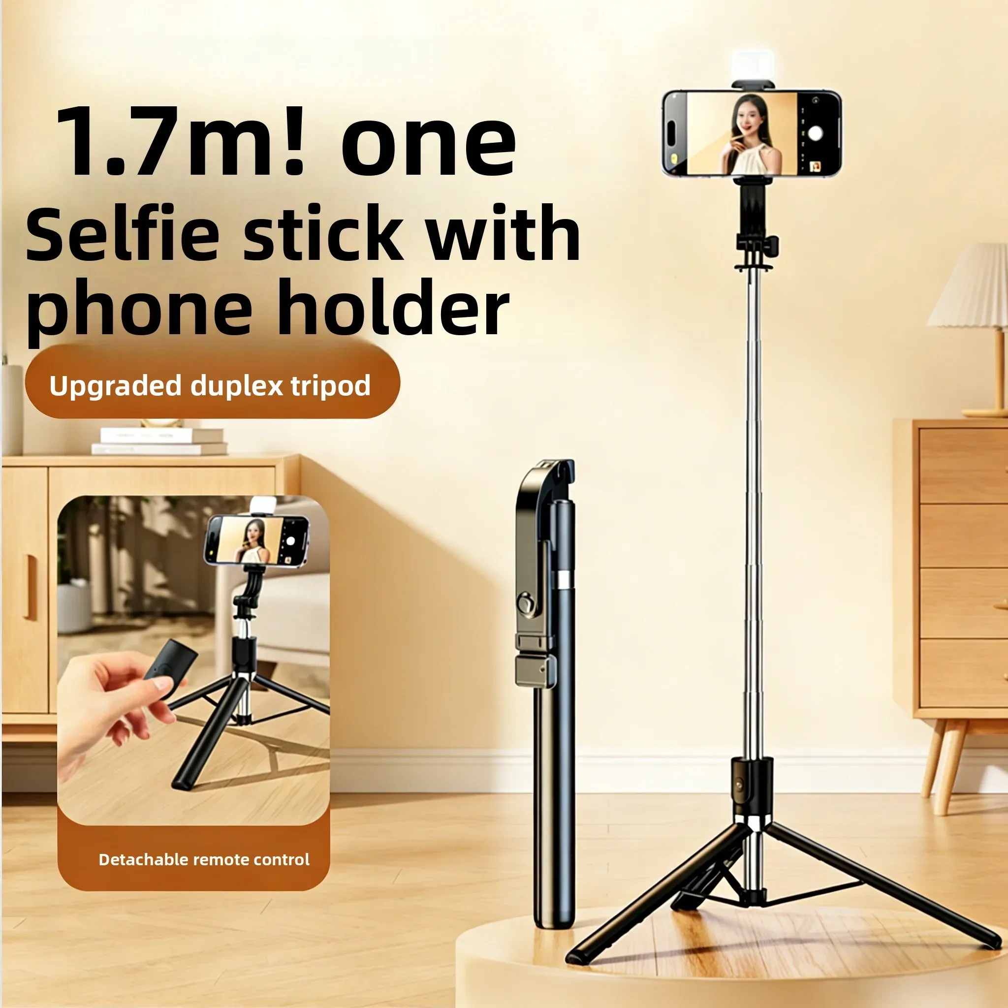 Trépied léger en alliage d'aluminium pour téléphone portable avec pieds flexibles, tête rotative 360° et bâton à selfie, pour la photo et la vidéo 6