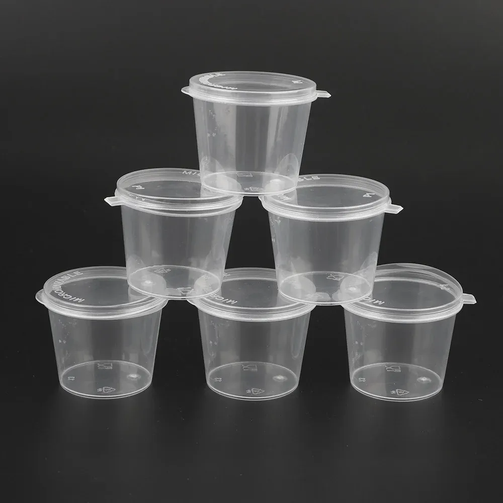 Petite boîte alimentaire transparente en plastique pour légumes et chutney, lot de 100 pièces 3