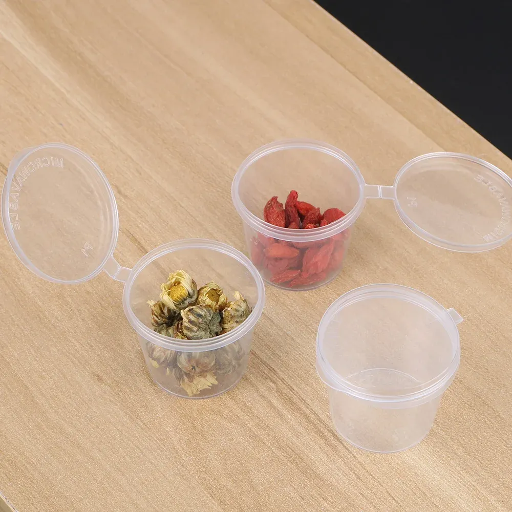 Petite boîte alimentaire transparente en plastique pour légumes et chutney, lot de 100 pièces 2