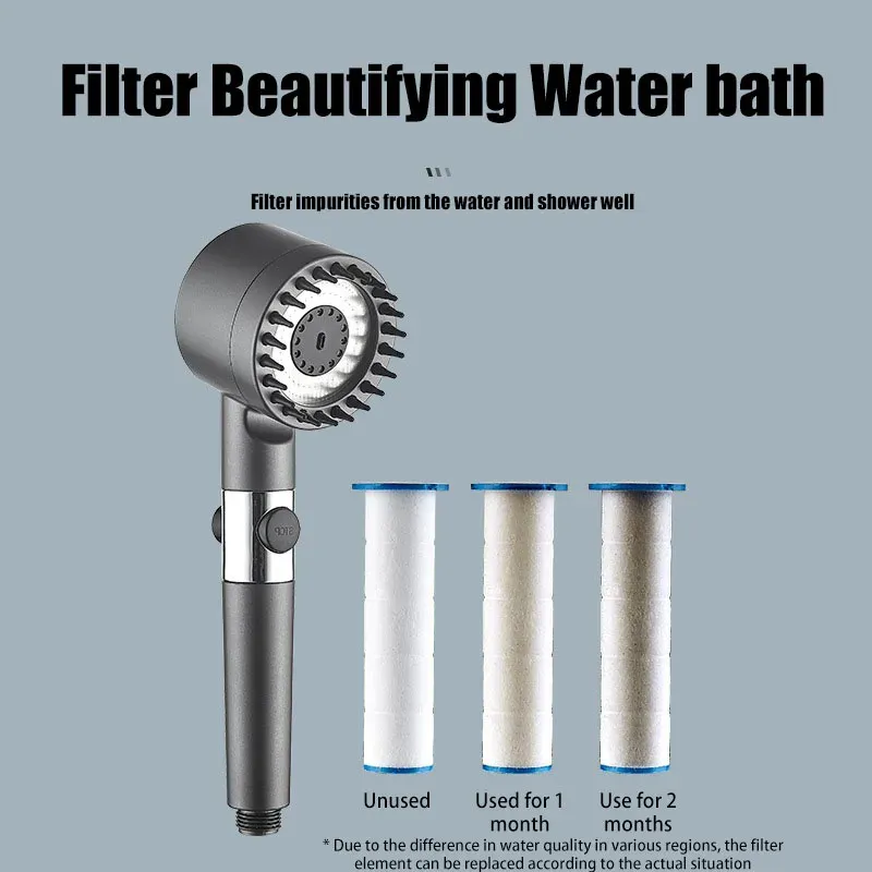 Pommeau de Douche Massant 4 Modes avec Filtre Intégré 5