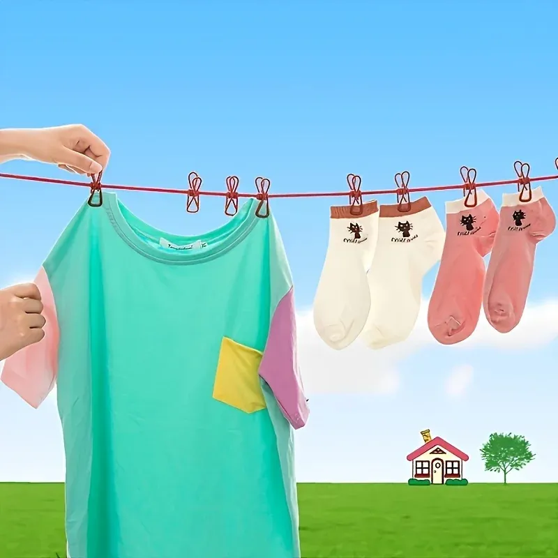 Corde à linge rétractable en situation