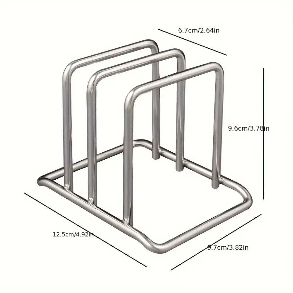 Organisateur combiné pour couvercles de casseroles et planches à découper en acier inoxydable, gain de place 3