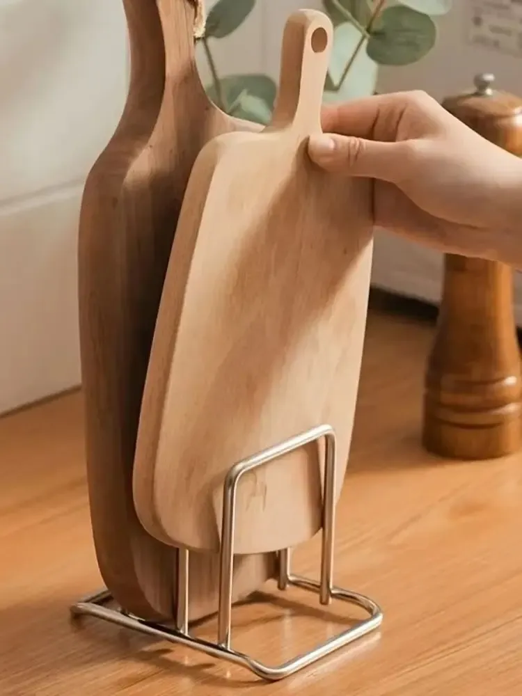 Organisateur combiné en acier inoxydable pour couvercles et planches à découper