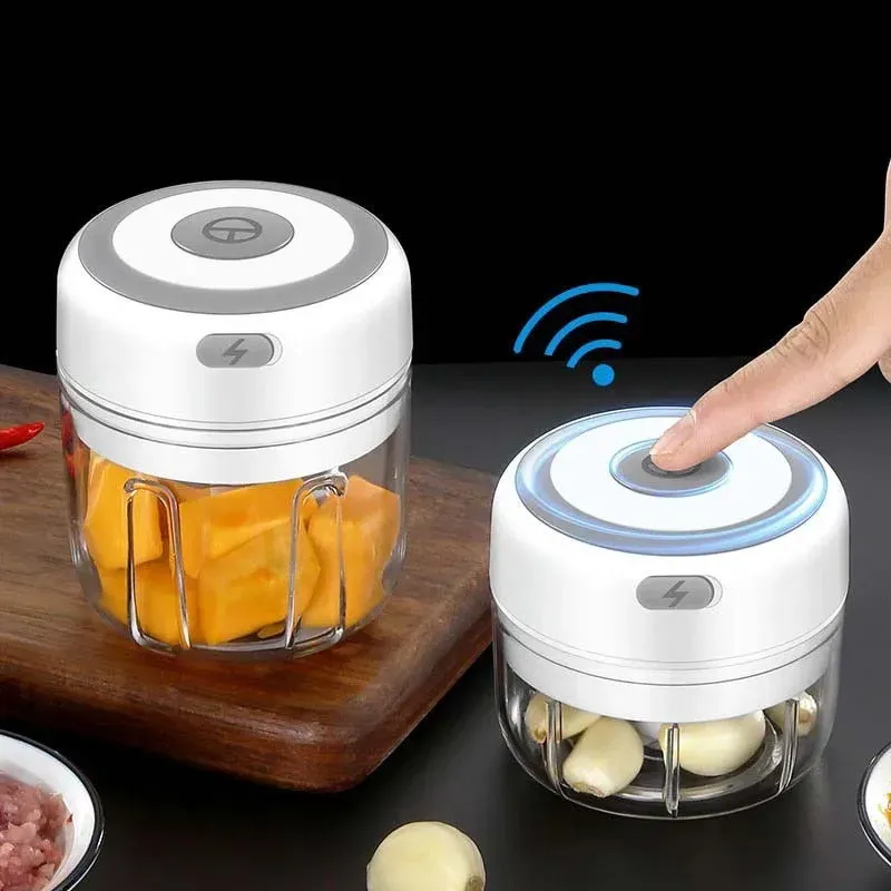 Hachoir électrique portable 100/250 ml, mini hachoir à légumes, broyeur d'ail, hachoir à oignon et mélangeur pour légumes 2