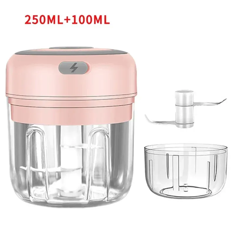 Hachoir électrique portable 100/250 ml, mini hachoir à légumes, broyeur d'ail, hachoir à oignon et mélangeur pour légumes 9