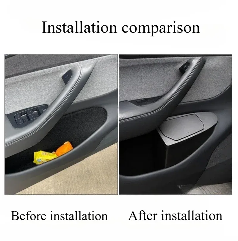 Détail du rangement de porte Tesla Model Y