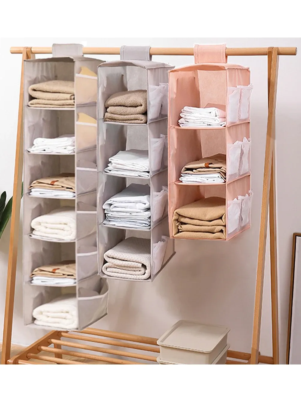 Organisateur de placard suspendu, rangement pliable