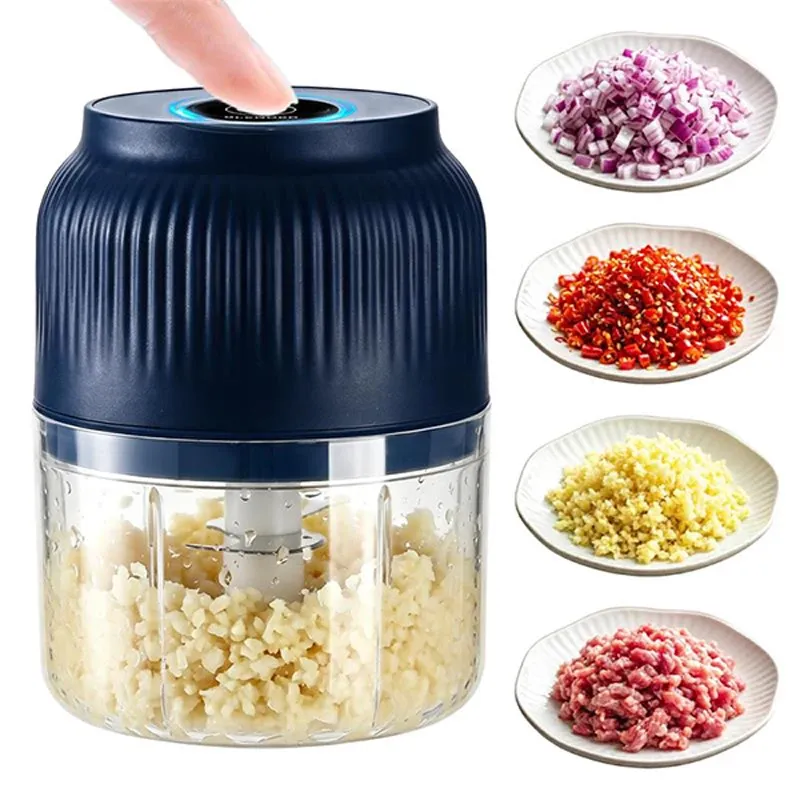 Hachoir électrique à ail en acier inoxydable, mini hachoir de cuisine 1