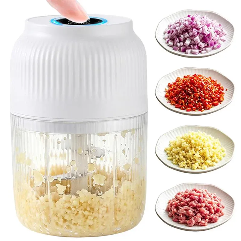 Hachoir électrique à ail en acier inoxydable, mini hachoir de cuisine 9