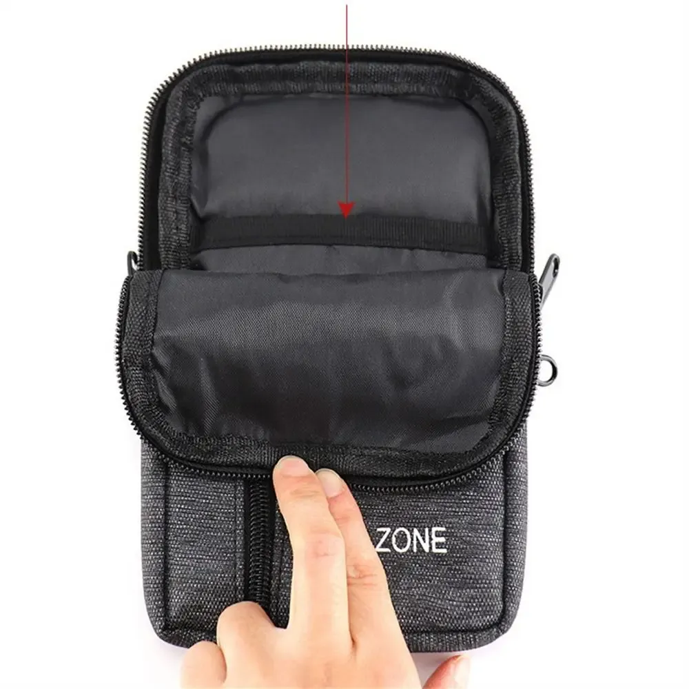 Pochette de téléphone étanche pour homme, sac banane léger avec ceinture, sac à téléphone simple à double couche, rangement de téléphone en plein air 5