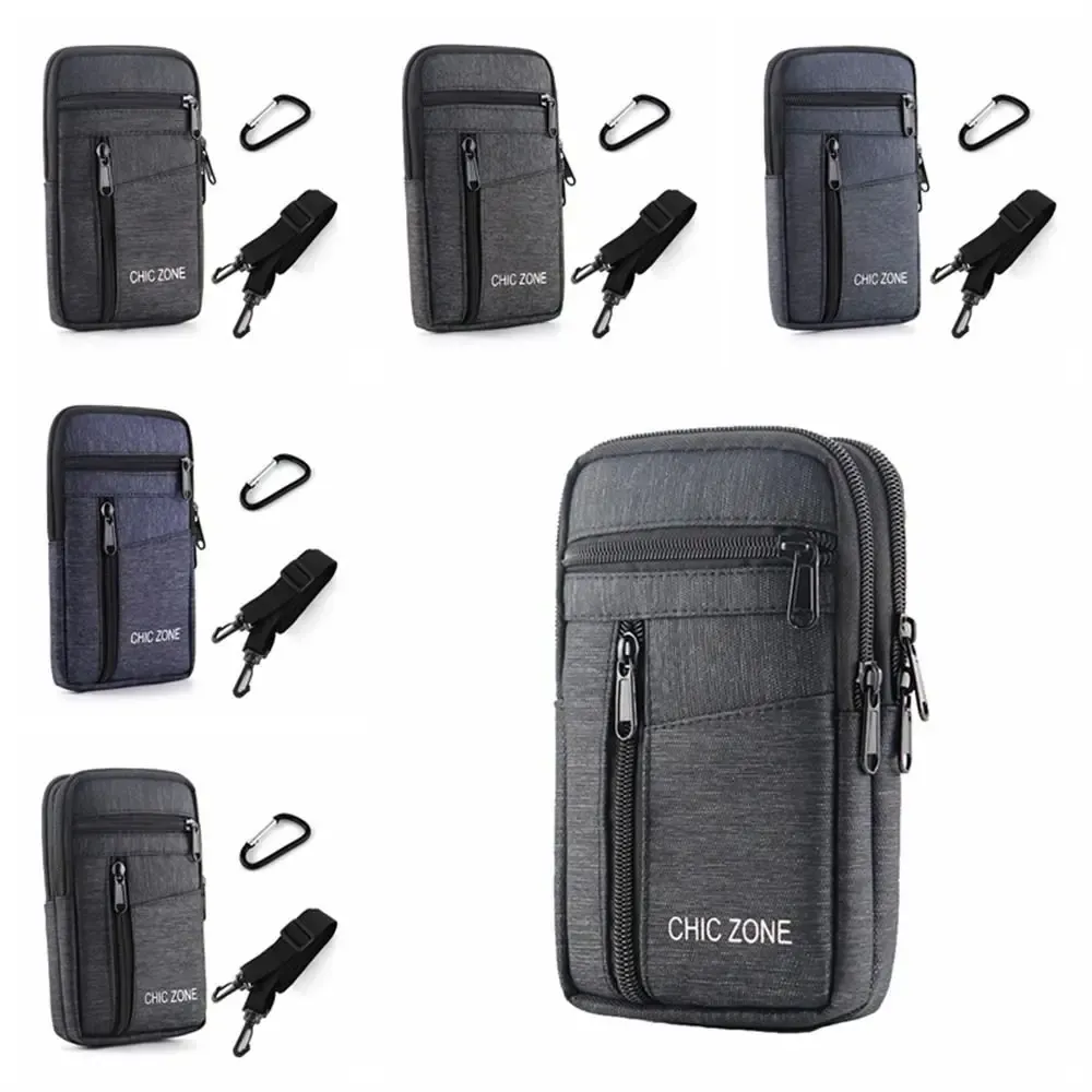 Pochette de téléphone étanche pour homme, sac banane léger avec ceinture, sac à téléphone simple à double couche, rangement de téléphone en plein air 4
