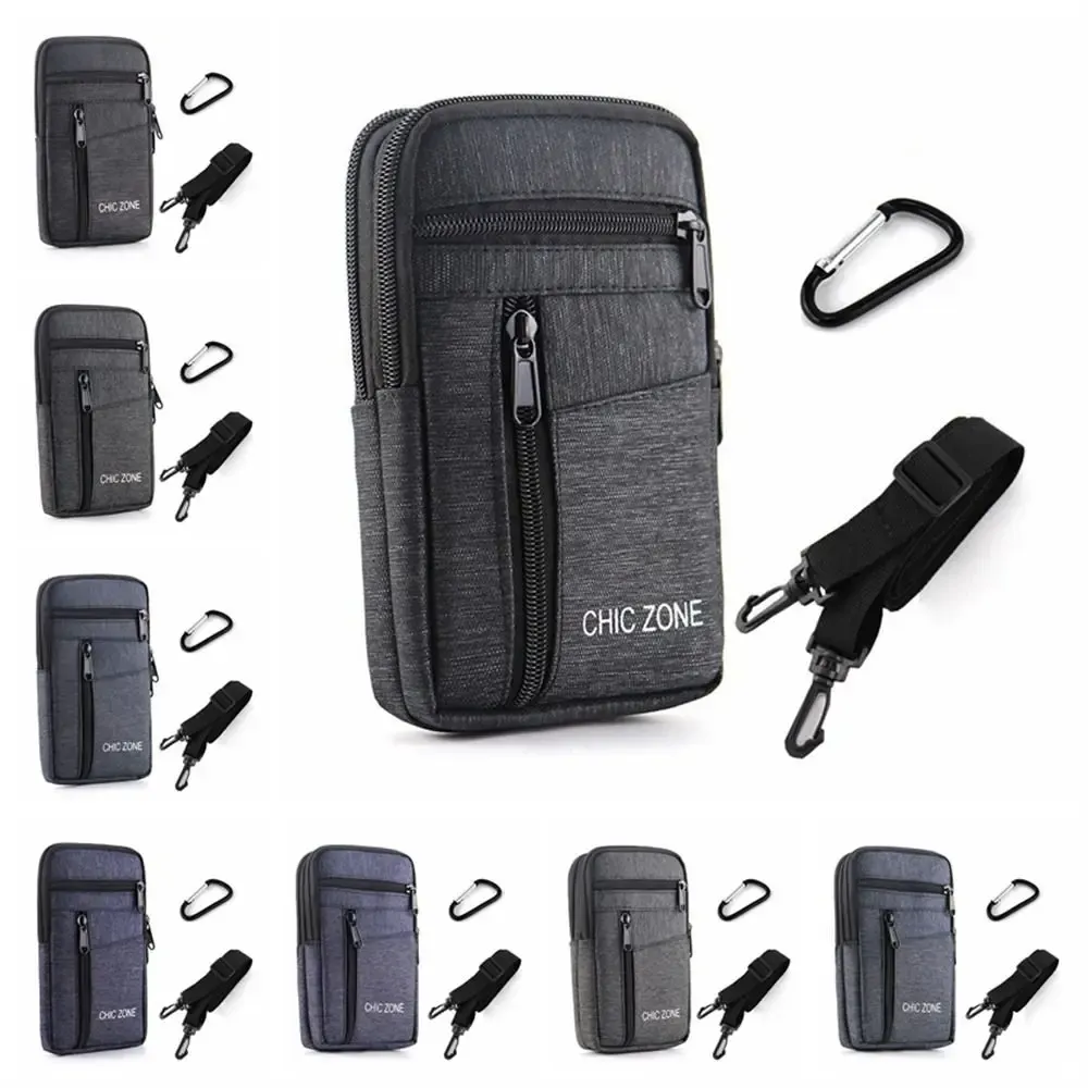 Pochette de téléphone étanche pour homme, sac banane léger avec ceinture, sac à téléphone simple à double couche, rangement de téléphone en plein air 6