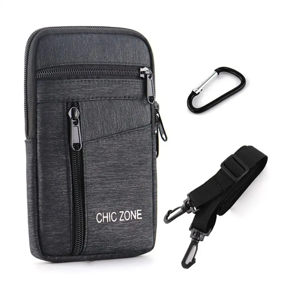 Pochette de téléphone étanche pour homme, sac banane léger avec ceinture, sac à téléphone simple à double couche, rangement de téléphone en plein air 7