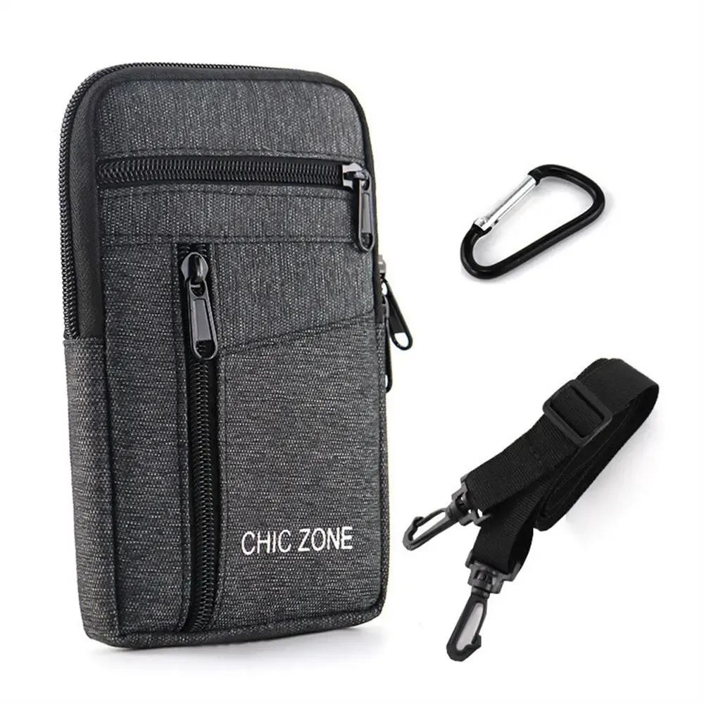 Pochette de téléphone étanche pour homme, sac banane léger avec ceinture, sac à téléphone simple à double couche, rangement de téléphone en plein air 8