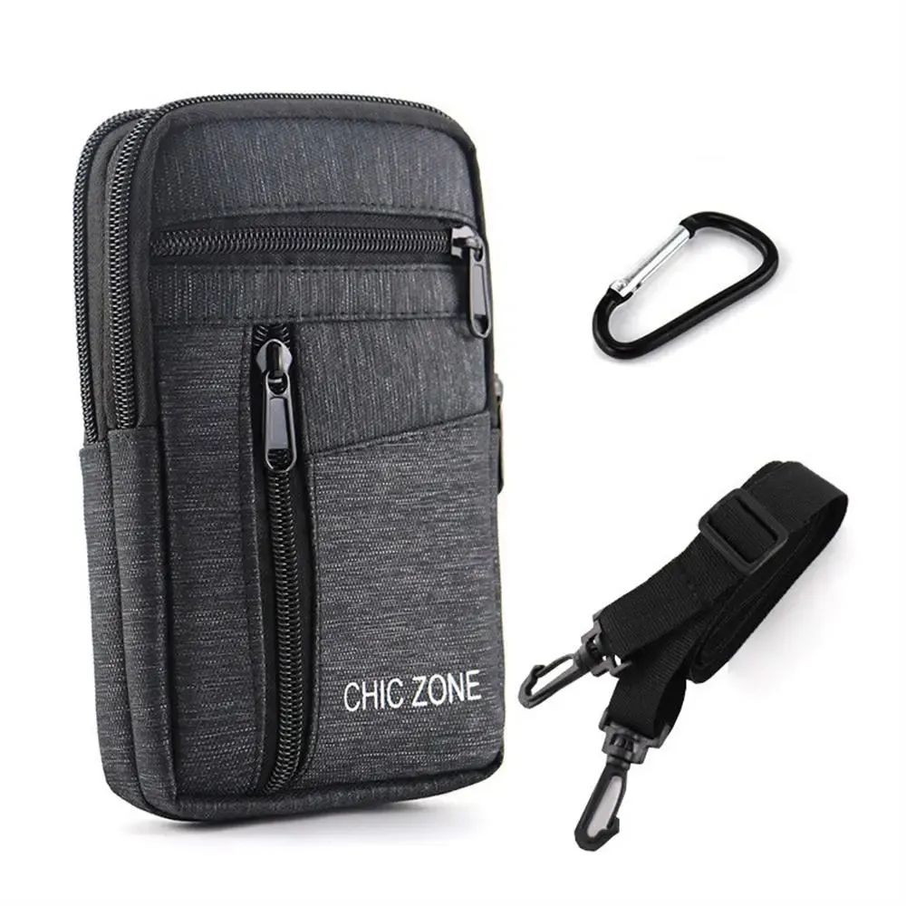 Pochette de téléphone étanche pour homme, sac banane léger avec ceinture, sac à téléphone simple à double couche, rangement de téléphone en plein air 11