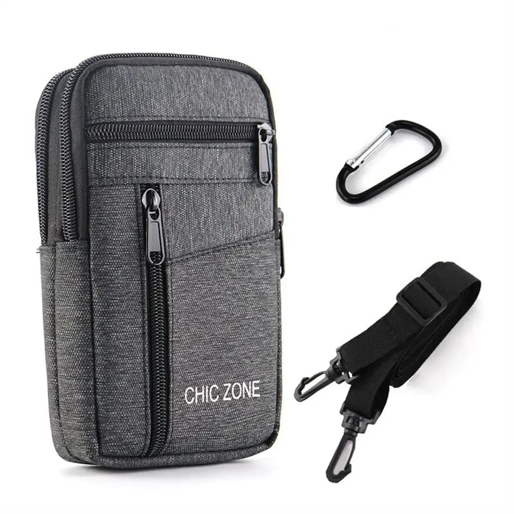Pochette de téléphone étanche pour homme, sac banane léger avec ceinture, sac à téléphone simple à double couche, rangement de téléphone en plein air 12