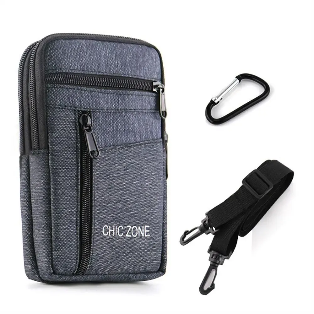 Pochette de téléphone étanche pour homme, sac banane léger avec ceinture, sac à téléphone simple à double couche, rangement de téléphone en plein air 9