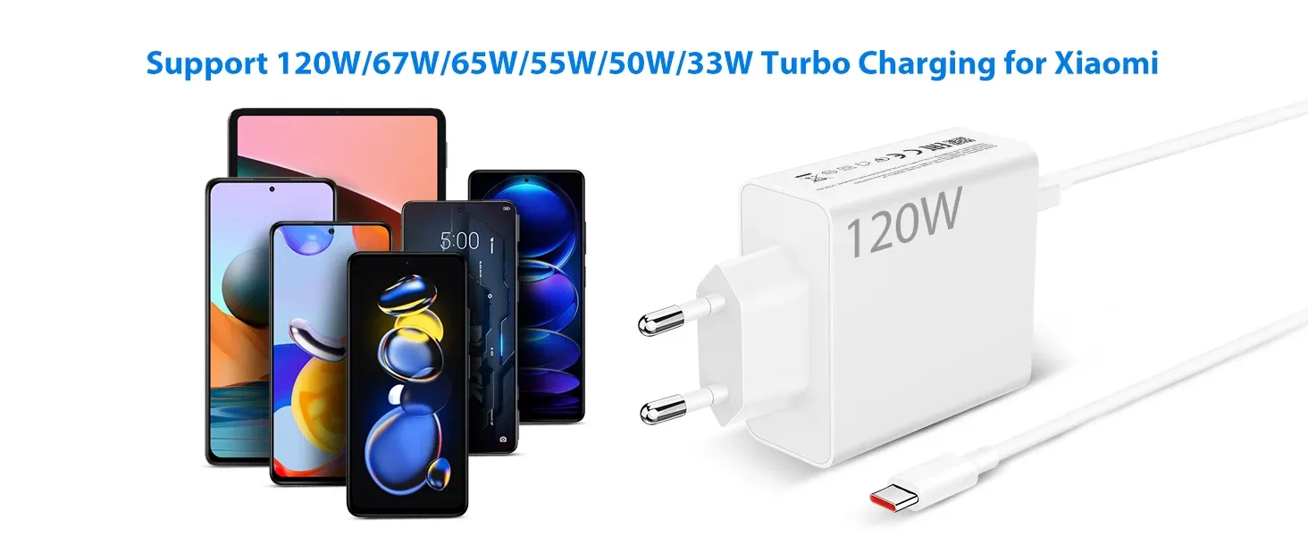 Chargeur USB Turbo pour smartphones Xiaomi et Redmi