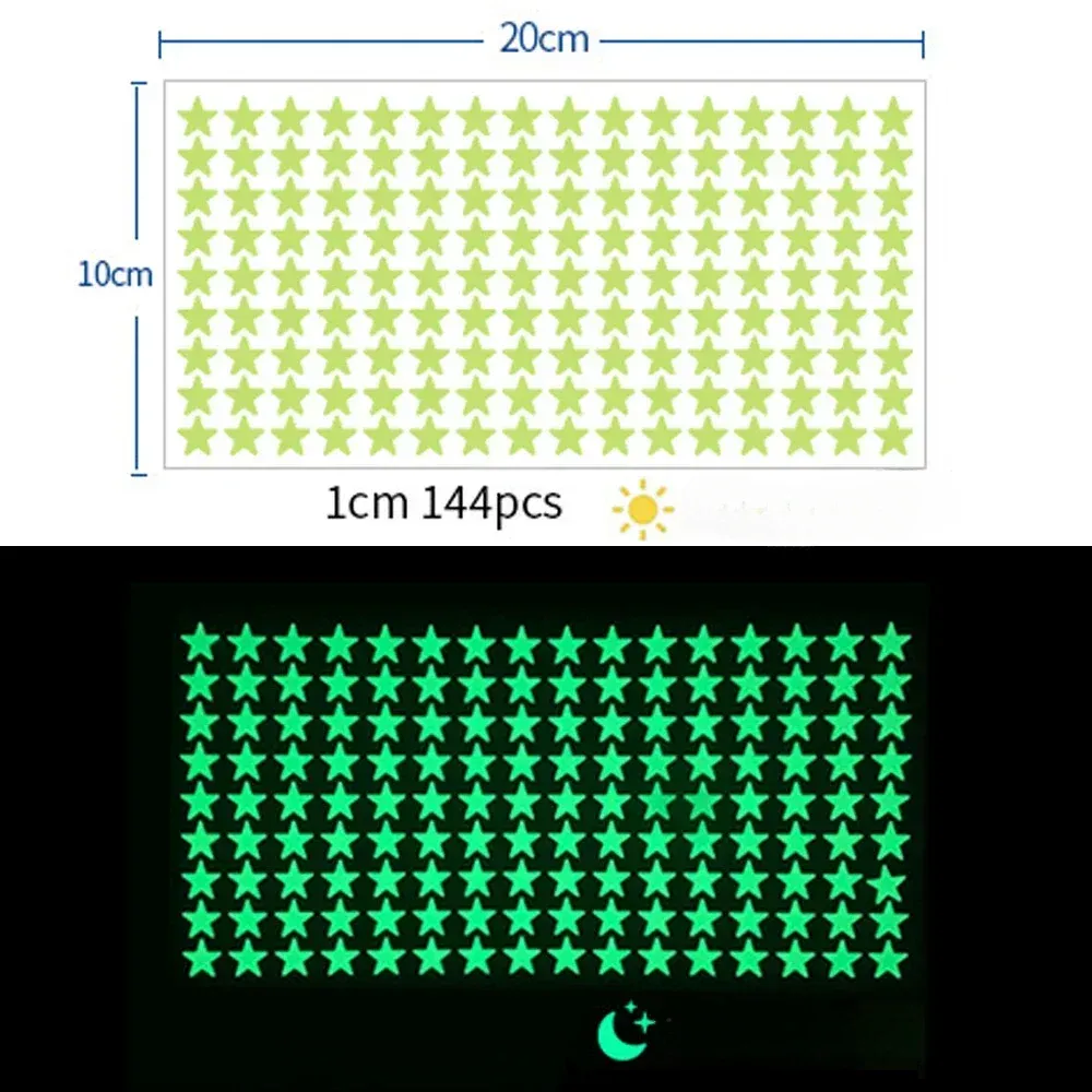 Autocollants muraux phosphorescents étoiles et points pour plafond de chambre d'enfant 6
